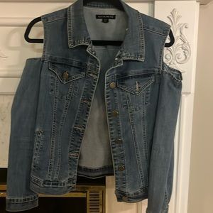 Boston Proper cold shoulder denim jacket  size 4